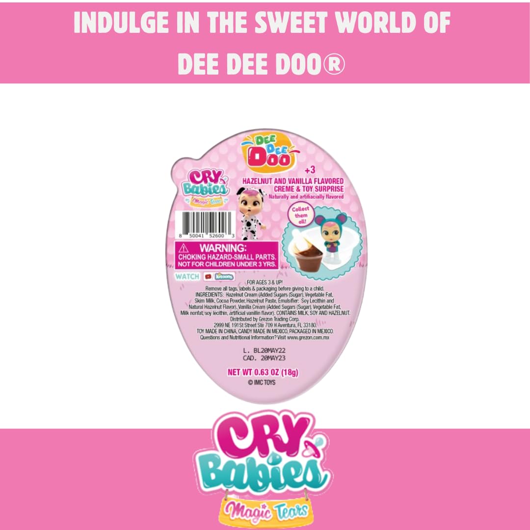 Cry Babies Magic Tears Candy Snack - Spoonable Vanilla Creme Dipping Treat with Surprise Collectible Toy Character for Kids, 3 Pack