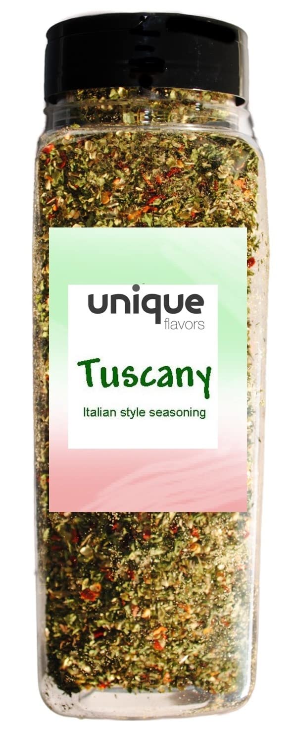 Unique Flavors Tuscany Italian Inspired Spicy Seasoning 10 oz Professional Size Easy Shaker