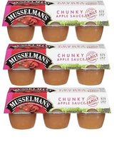 Musselman's Chunky Apple Sauce (Pack of 3) 6 - 4 oz Cups per Pack (18 Cups Total)