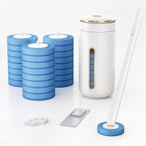 VegStow Disposable Toilet Brush with 32 Refill Heads and Holder- Clean Brush Starter Kit with 1 Toilet Wand, 1 Storage Caddy and 1 Fragrant Tablet (1
