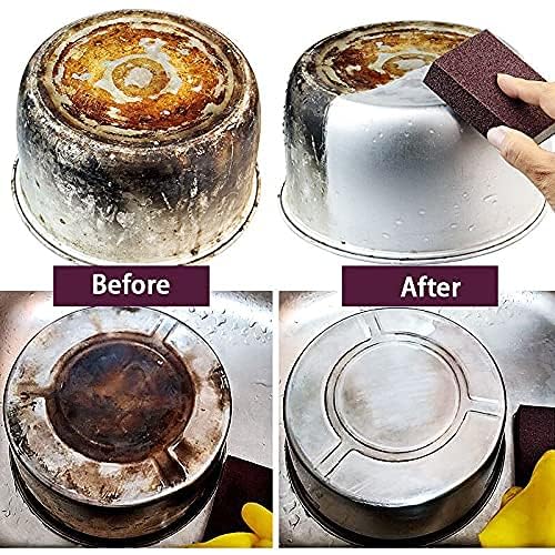Alfykym 10 Pack Nano Carborundum Sponges Elite Nano Emery Sponges Cleaning Pads Carborundum Brusher and Rust Sand Scrubbers for Kitchen Cleaning Pots