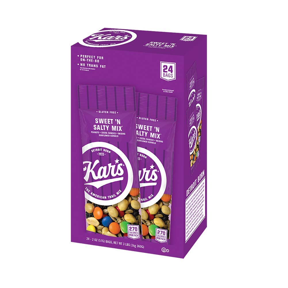 Kar’s Nuts Original Sweet ‘N Salty Trail Mix, 2 oz Individual Packs - Bulk Pack of 24, Gluten-Free Snacks
