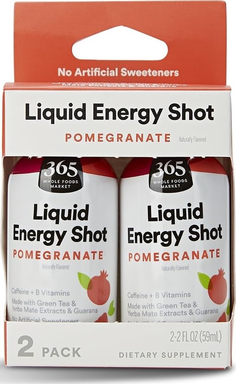 365 by Whole Foods Market Energy Shot, Pomegranate, 2 Fl Oz, 2 Pack