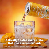 Happie Fungi Fusion Mango - Sparkling Mushroom Drink with Lion's Mane (900mg), Cordyceps (700mg) & Red Reishi (400mg) - Plant-Based Nootropic, 40