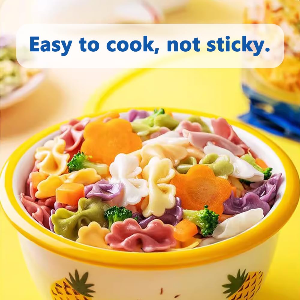 Bowtie Pasta,Fruit and vegetable Farfalle Pasta, Colorful Spaghetti, Quick Cooking, Lunch and Family Dinner