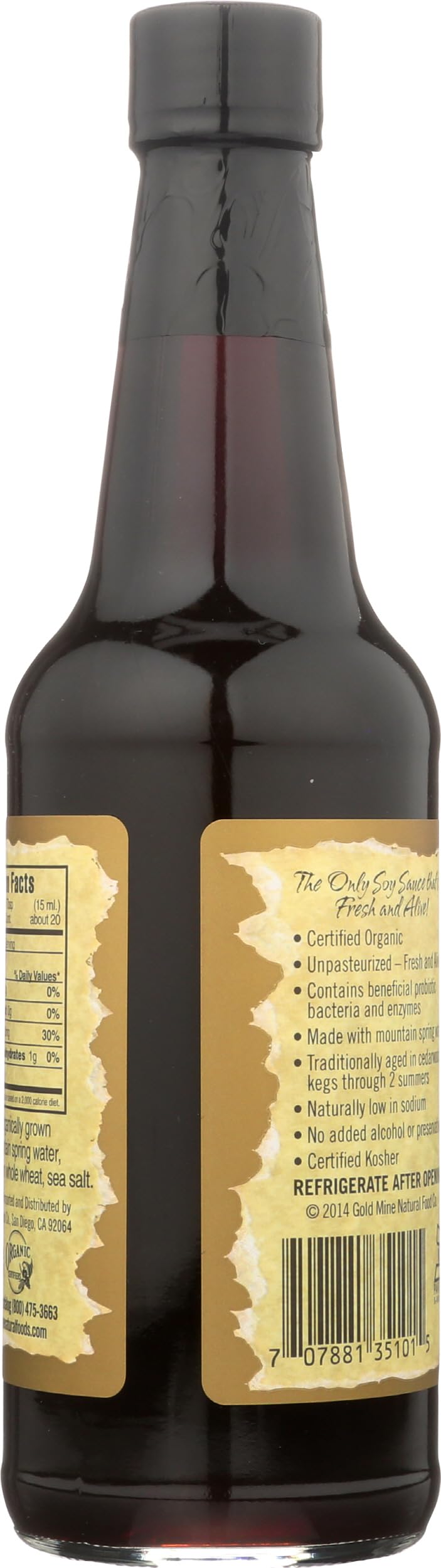 Gold Mine Natural Food Co - Nama Shoyu, Unpasteurized Soy Sauce, Japanese Fermented, Rich Probiotics, Non-GMO - 10 oz Bottle for Sushi