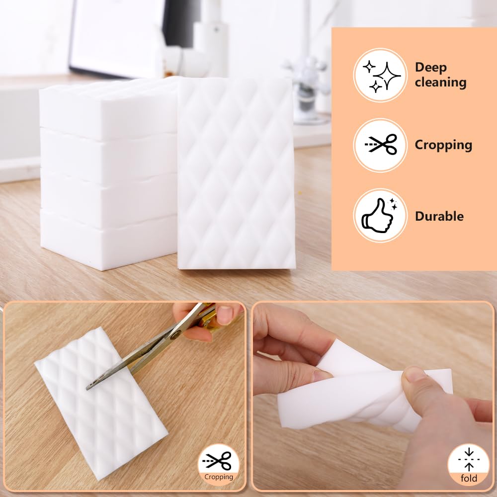Magic Sponges Eraser,20 Pack Melamine Sponge in Bulk,2X Density,Long Lasting,Cleaning Sponge for Kitchen, Bathroom,Bathtub, Sink,Furniture, Wall