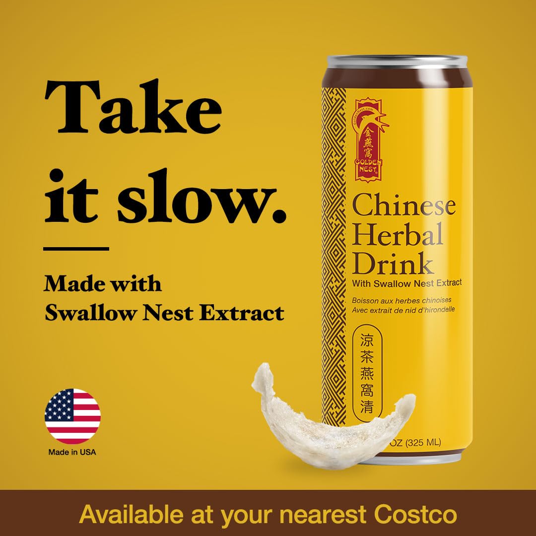 Golden Nest Chinese Herbal Drink with Swallow Nest Extract | Ready to Drink Traditional Asian Recipe Herbal Tea | All Natural No Preservatives | Liang