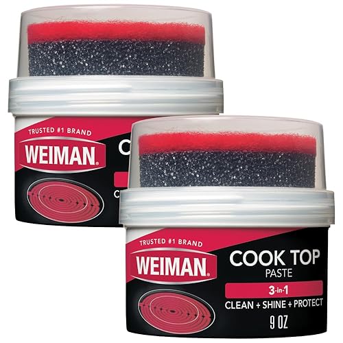 Weiman Cooktop Cleaner Paste, Easily Remove Burned-On Food, Grease and Watermarks, Leaving Your Glass Cook Top Sparkling