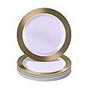 SILVER SPOONS Elegant Disposable Plates For Party - (10 pc) Heavy Duty Disposable Dinner Set 10.25”, Fine Plastic Dishes For Elegant China Look, Great