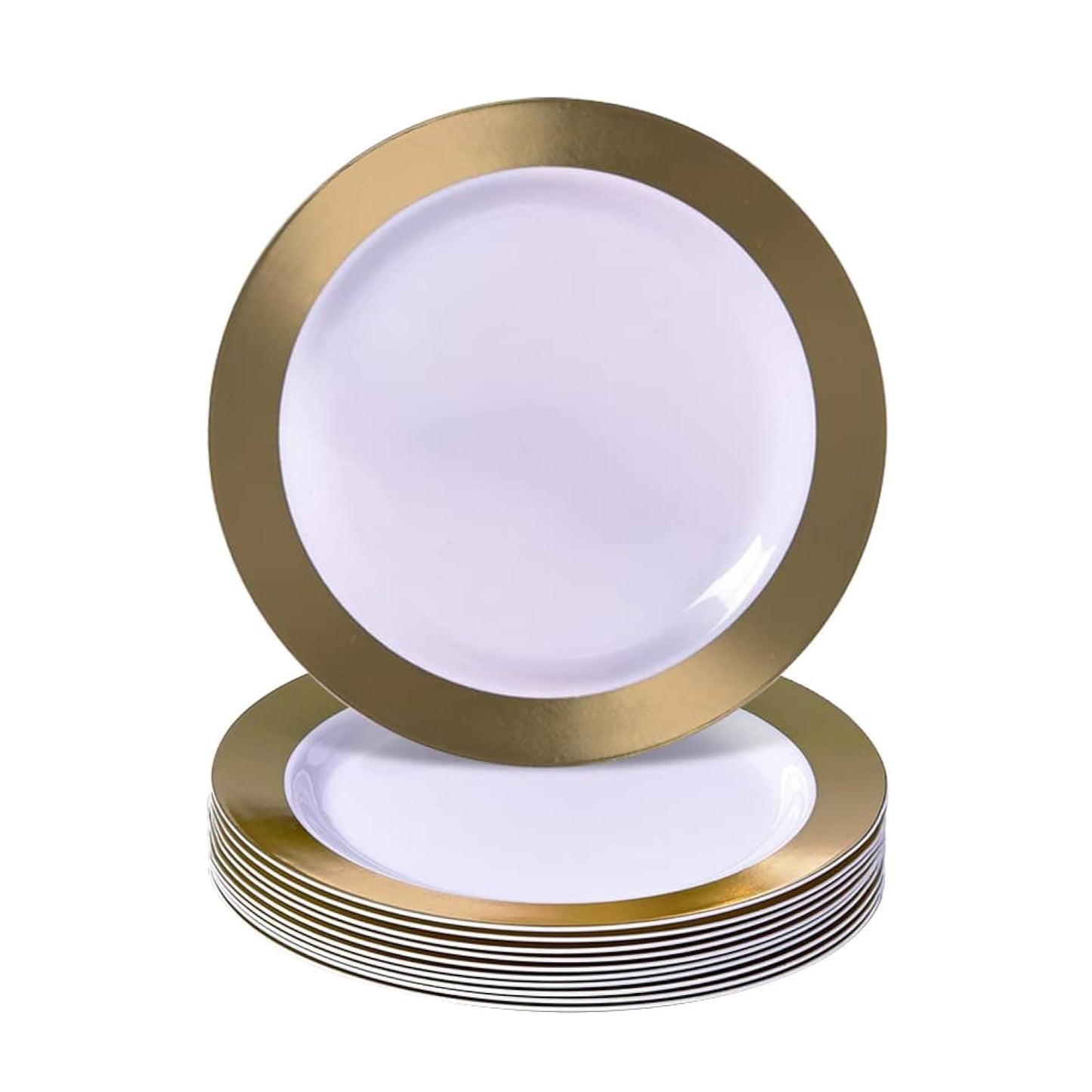 SILVER SPOONS Elegant Disposable Plates For Party - (10 pc) Heavy Duty Disposable Dinner Set 10.25”, Fine Plastic Dishes For Elegant China Look, Great