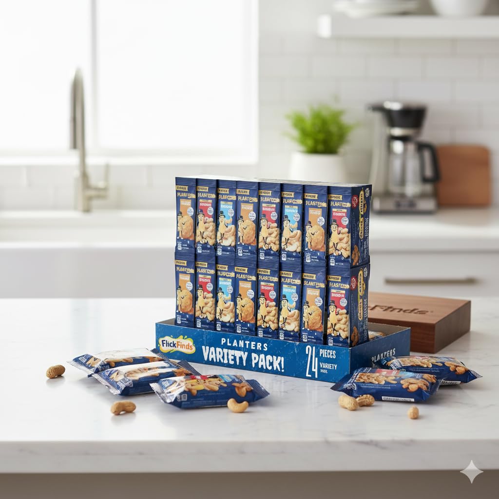 Pl@n†ers Cashews & Peanuts Variety Pack - 24 Count, Individually Wrapped Snack Bags, Protein-Packed, On-the-Go Snacks