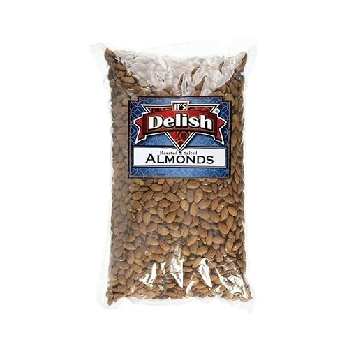 Roasted Salted Almonds by It’s Delish - 5 lbs Bulk Bag - Kosher Snacking Almond Nuts with Sea Salt