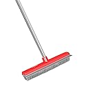 Stanley Home Products Rubber Broom with Adjustable Handle - for Carpets Floors Stairs Upholstery - Electrostatic Action Removes Pet Hair Lint Fuzz