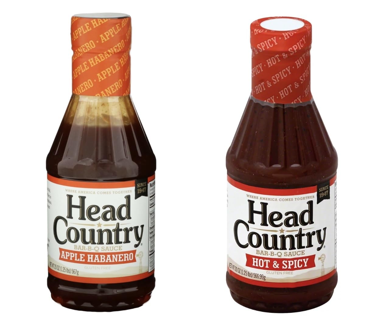 Head Country Bar-B-Q Sauce - 2 pack (Apple Habanero and Hot & Spicy)