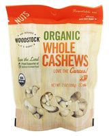 100% Organic Whole Cashews; Raw