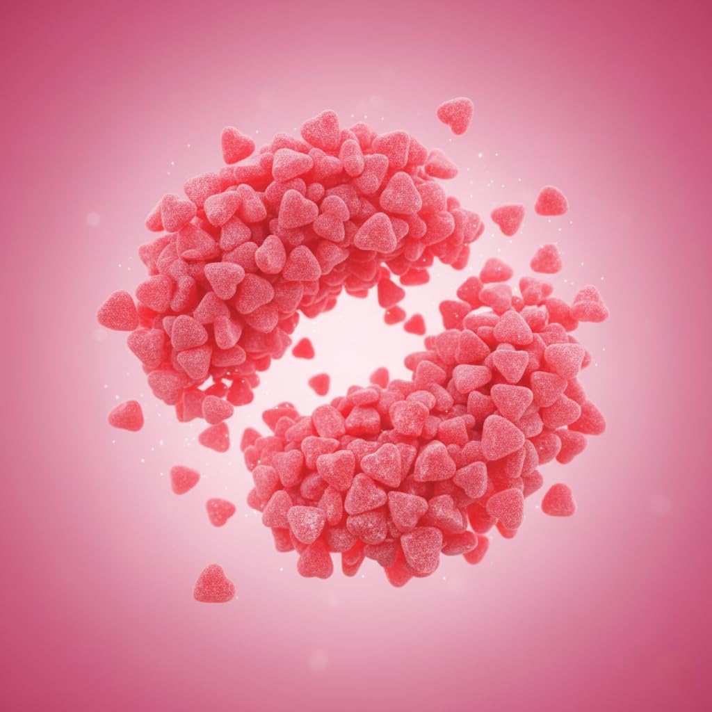 Valentine Heart Jelly Candy 8oz Soft Chewy Heart-Shaped Treats, Cherry & Cinnamon (Cherry Jelly Hearts)