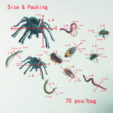 70x Edible Wafer Spider, Bug Cupcake Topper, Pre-cut Funny Party Cake Decoration