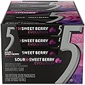 5 GUM Evolution Sour to Sweet Berry Flavor Changing Sugar Free Chewing Gum, 15-Stick Pack, 10 Count