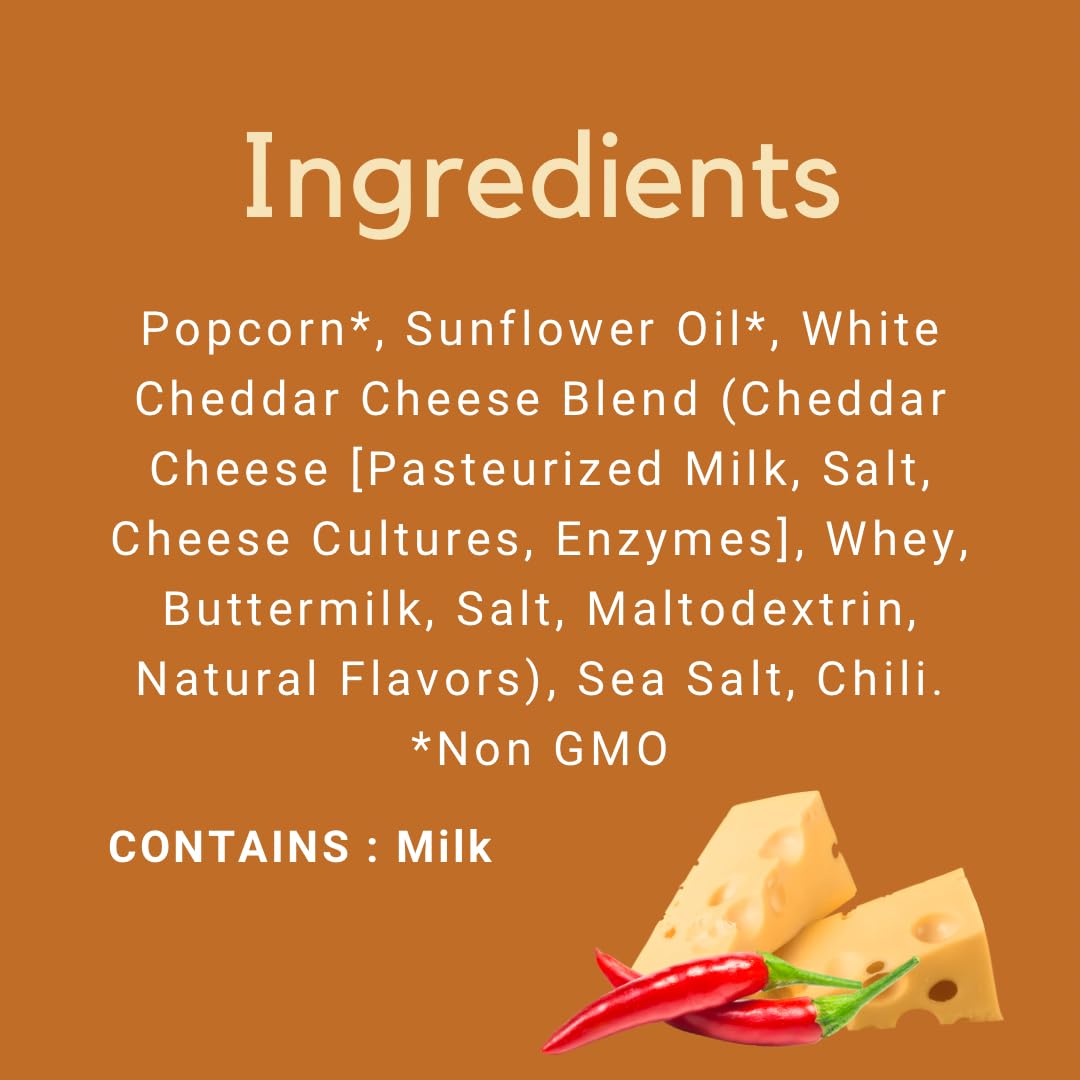 Pacific Popcorn - Alpine Chili White Cheddar 4.5oz (Pack of 6)