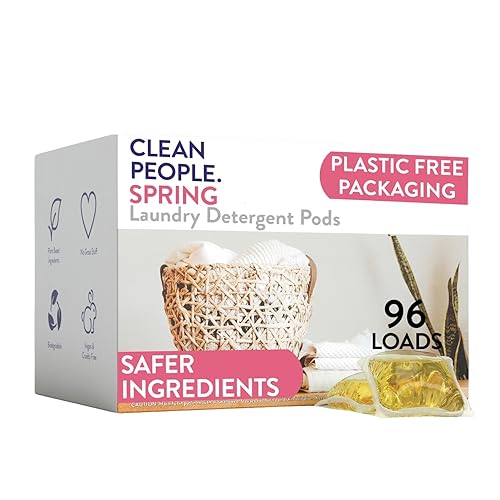 The Clean People Laundry Detergent Pods - Hypoallergenic Laundry Pods - Ultra Concentrated, Recyclable Packaging, Stain Fighting - Spring Scent, 96