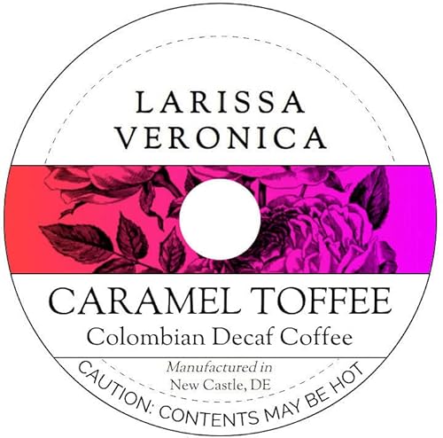Caramel Toffee Colombian Decaf Coffee (Single Serve K-Cup Pods) (Gourmet, Naturally Flavored, Whole Coffee Beans) (12 pods, ZIN: 576812) - 2 Pack
