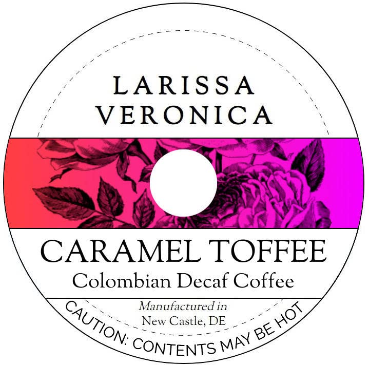 Caramel Toffee Colombian Decaf Coffee (Single Serve K-Cup Pods) (Gourmet, Naturally Flavored, Whole Coffee Beans) (12 pods, ZIN: 576812) - 2 Pack