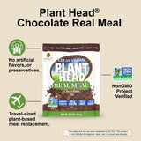Nature's Answer Plant Head Real Meal Replacement Powder, Chocolate, 30g Protein, 15g Fiber, Vegan, Gluten-Free, Single Servings, 2.5 oz Travel