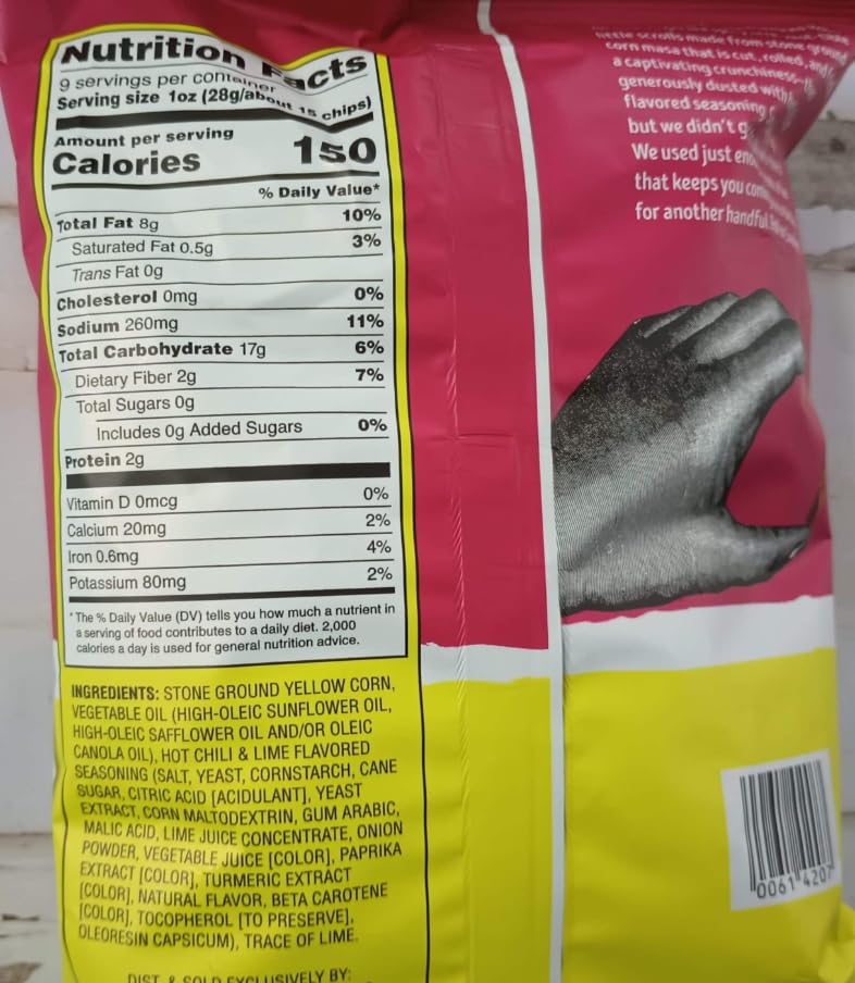 Trader Joe's Rolled Corn Tortilla Chips, Chili & Lime Flavored, 2 Pack