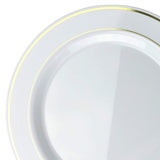OCCASIONS 360 Pcs set (60 guest) Wedding Disposable Plastic Plate and Silverware Combo 10.5" + 7.5" + Silverware (Double Fork) (White & Gold Rim