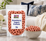 Strawberry Yogurt Covered Pretzels - 1 lb Resealable Bag | Sweet & Crunchy Snack | Fresh Gourmet Pretzel Treats | Perfect for Gifting, Parties