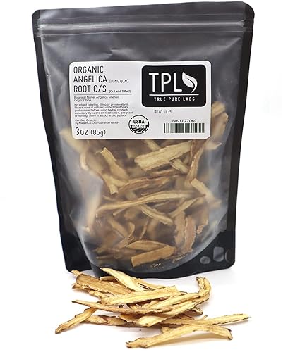 TPL Organic Angelica Sinensis Root 3 Oz - Cut and Sifted - Premium Quality. Certified Organic. Gluten Free, Non GMO and Vegan
