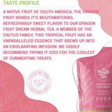 Dragon Fruit Pitaya Tea for Immune & Gut Health Support w/Dragon Fruit, Pineapple, and Much More! Loose Leaf 2oz with 30 Tea bags included!