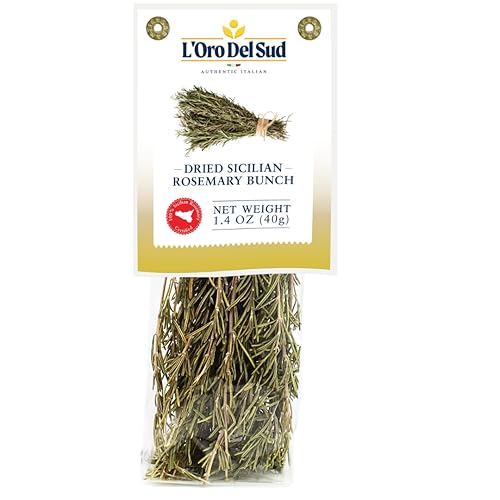 Whole Rosemary Bunch, 1.4 oz (40 g), Rosemary Stems, Fresh Grown in the Mountains of Sicily, Italian, Sicilian Dried Rosemary Leaves, Herb Spices