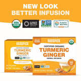 HANDPICK, Organic Turmeric Ginger Tea (100 Tea Bags) | Herbal Tea, Strong Spicy Flavor, Caffeine Free, Daily Wellness Tea, Smooth & Warming Infusion |