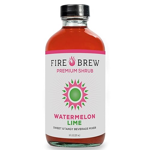 Fire Brew Premium Shrub - Watermelon Lime Shrub | 16 Concentrated Servings of Organic Ingredients for Bright Sweet Tart Flavor with Watermelon Lime