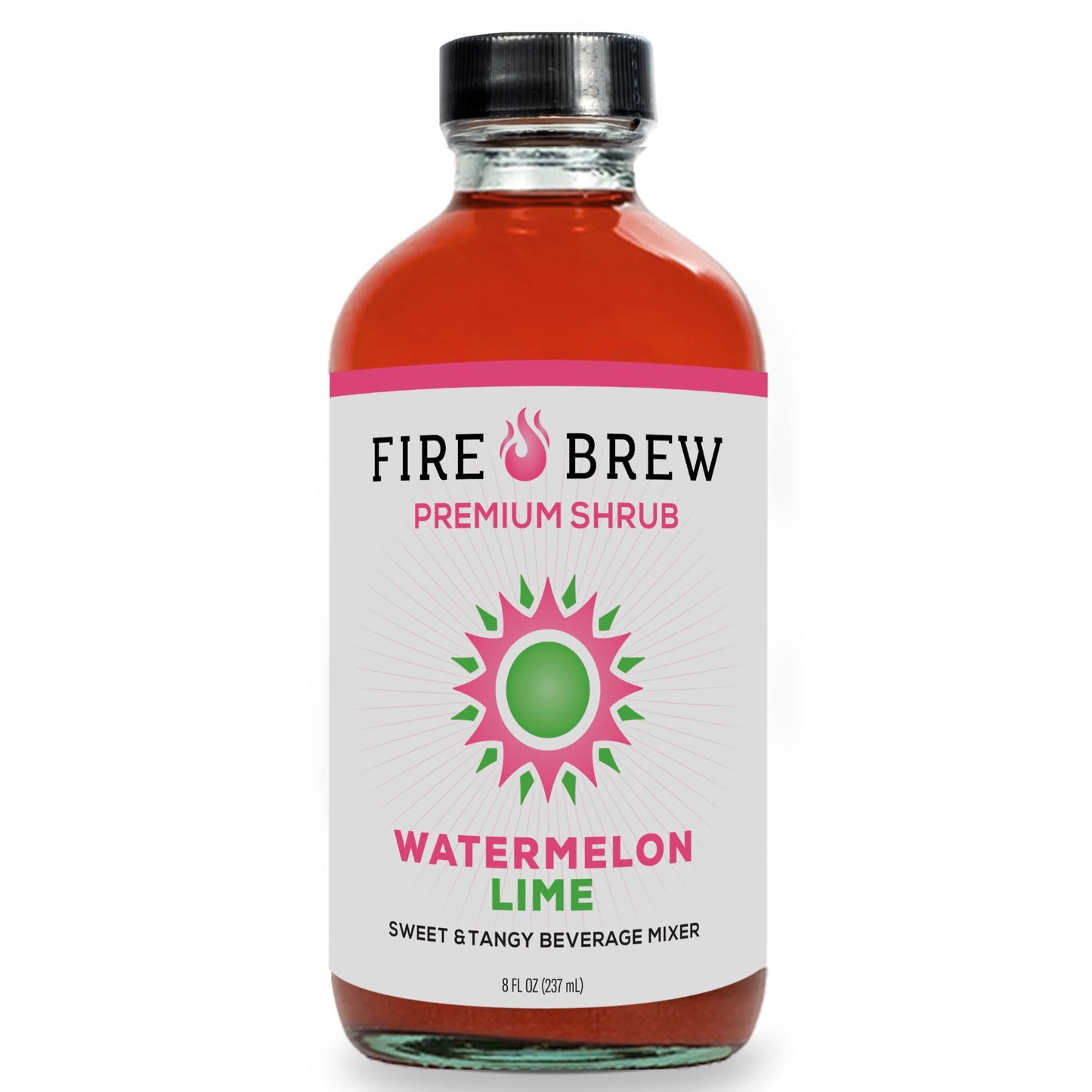Fire Brew Premium Shrub - Watermelon Lime Shrub | 16 Concentrated Servings of Organic Ingredients for Bright Sweet Tart Flavor with Watermelon Lime