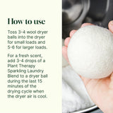 Plant Therapy Home Wool Dryer Balls 6-Pack 100% New Zealand Wool, Extra Large, Eco-Friendly, Reusable Natural Fabric Softener, All Natural & Chemical