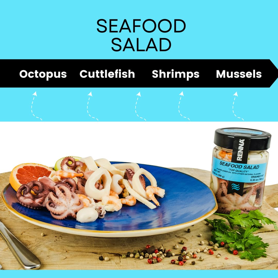 Renna Seafood Salad in Sunflower Oil, 10.58 oz