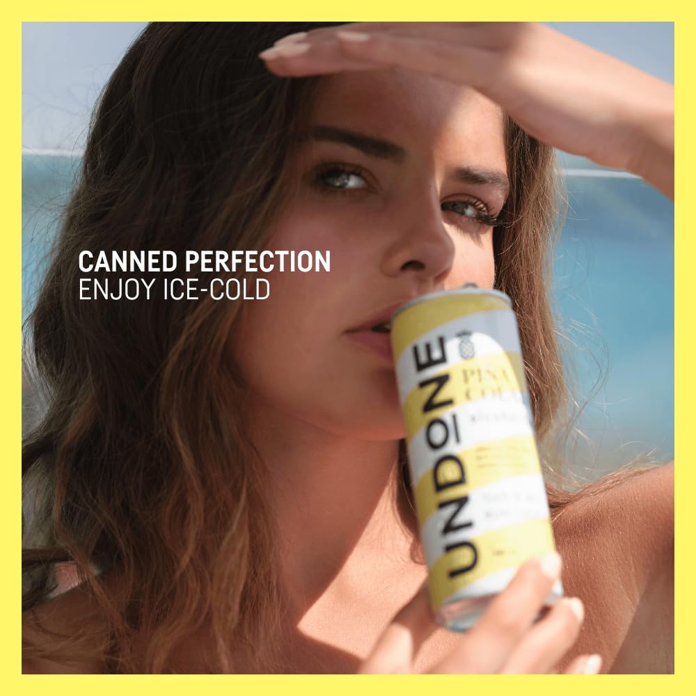 UNDONE No. 11 Piña Colada 4 Pack | 250ml | Premium Non-Alcoholic Canned Cocktail | Ready-to-Drink Tropical Mocktail | Made in Germany