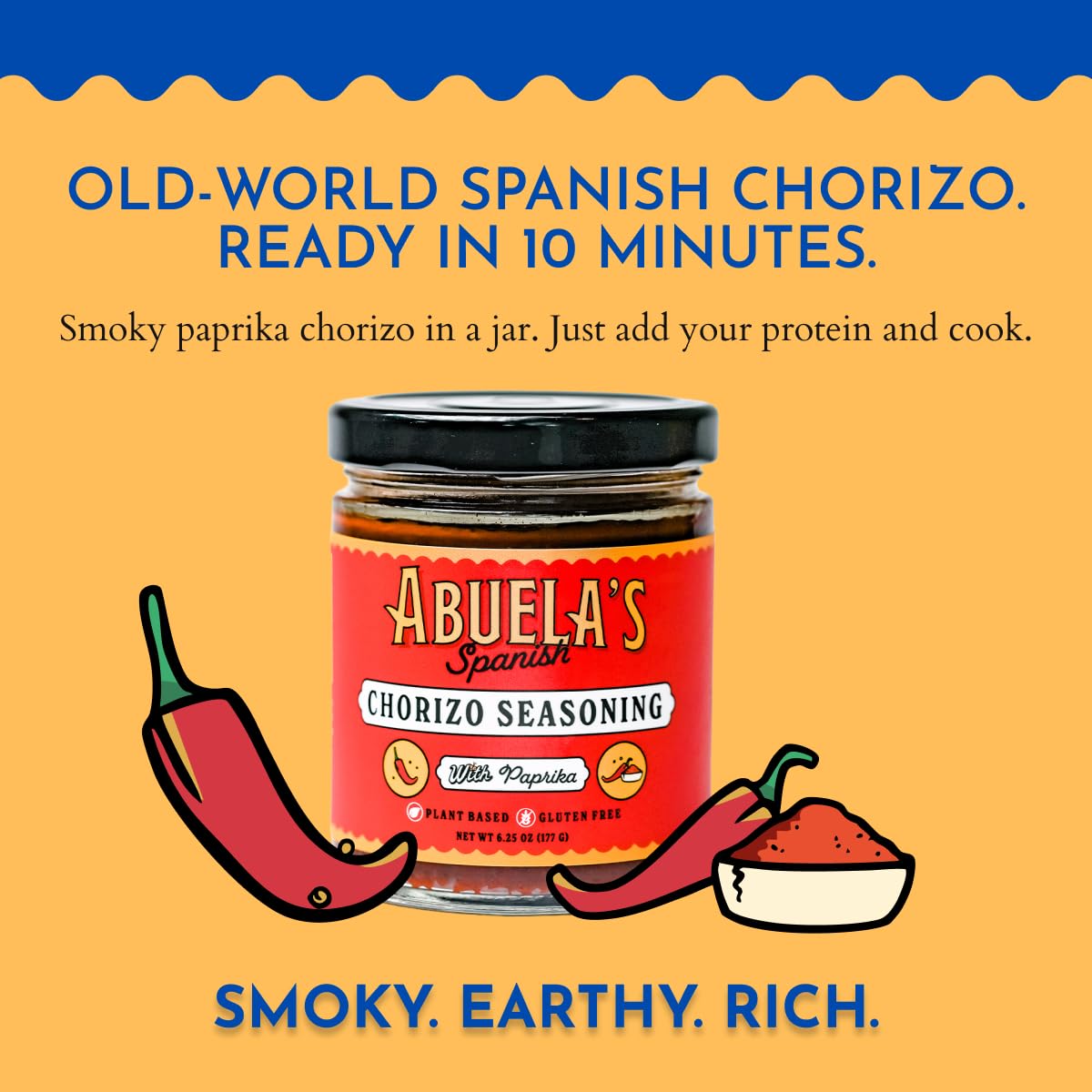 Hess Street Foods Spanish Chorizo Seasoning Paste, Vegan Gluten Free Smoky Paprika Flavor for Paella, Stews, Beans, Potatoes, Eggs, Bowls, Marinades