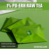 Organic Pu-erh Tea Bags, Raw (Uncooked) Chinese Yunnan Ancient Tree 2018 | 12 Individually Wrapped Tea Bags (1.5g Each) | Rich in Antioxidants