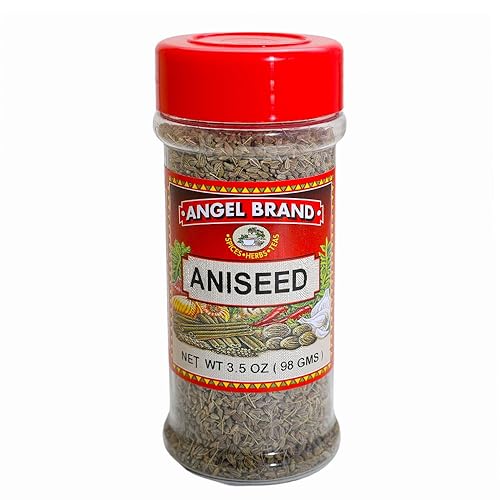 Angel Brand Anise Seeds - 3.5 oz Bottle - Whole Anise Seeds for Baking, Cooking, and Seasoning, Perfect for Teas and Spice Blends.