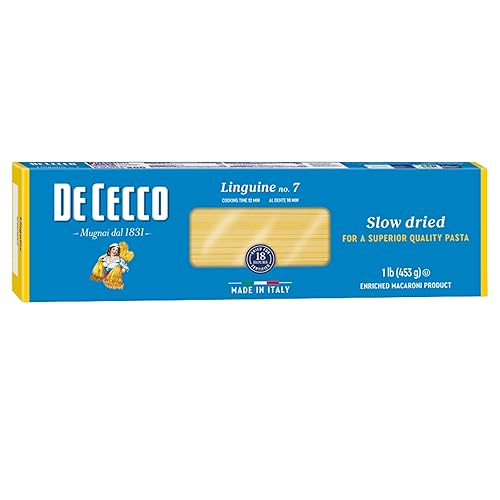 De Cecco Linguine No. 7 Pasta, 16 Oz, Authentic, Slow Dried, Made with Durum Wheat, Versatile Pasta for Sauces & Recipes, Made in Italy
