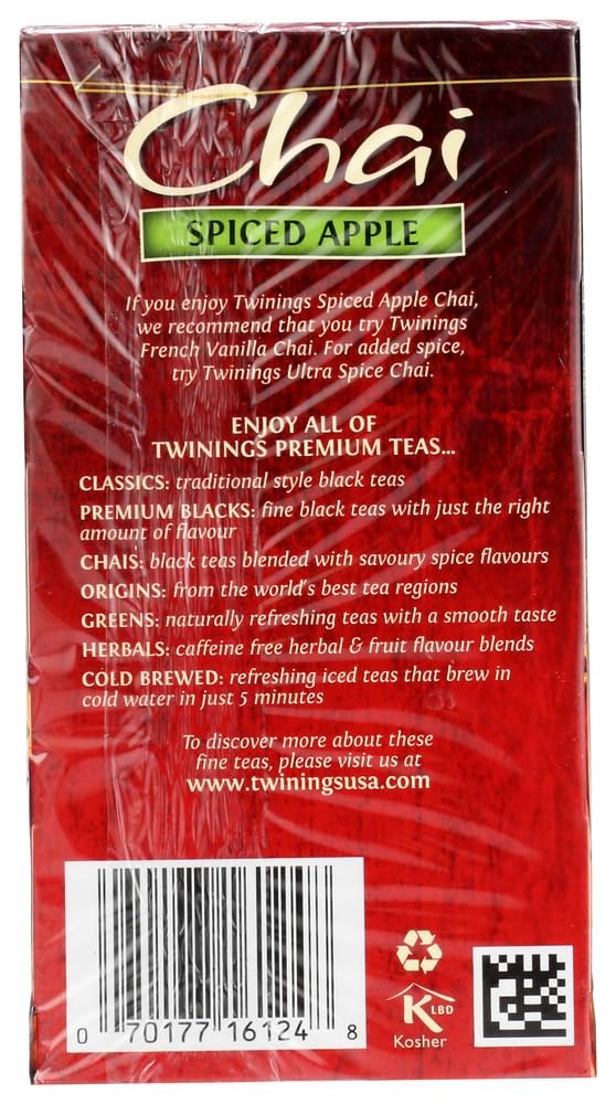 Twinings of London Apple Spice Chai Tea Bags, 20 Count