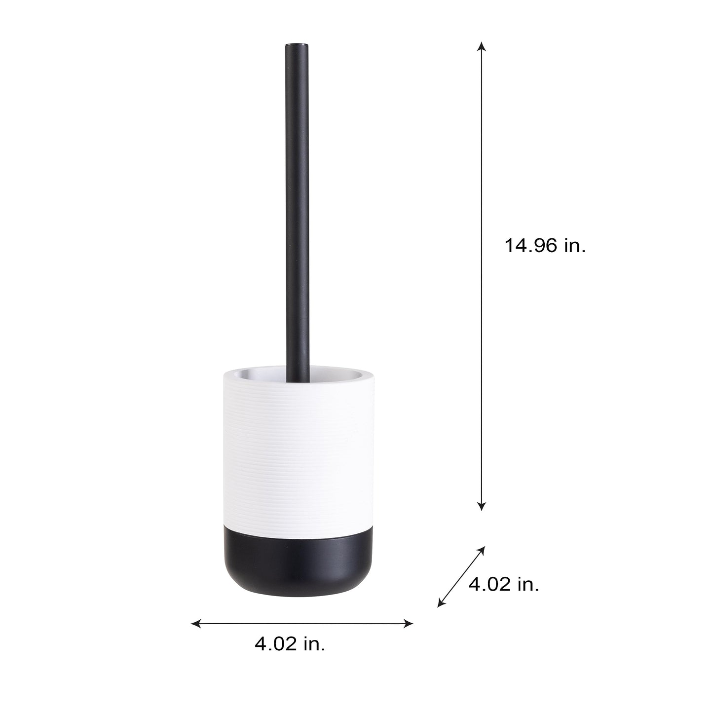 Bath Bliss Monochrome Toilet Brush | Bathroom Cleaning | Rust Resistant | 360 Degree Bristle Brush | White & Black