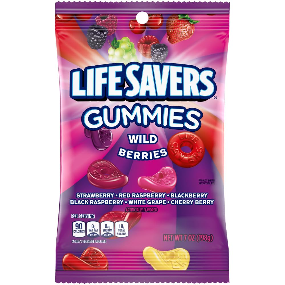 LIFE SAVERS Gummy Candy, Wild Berries, 7 oz Bag
