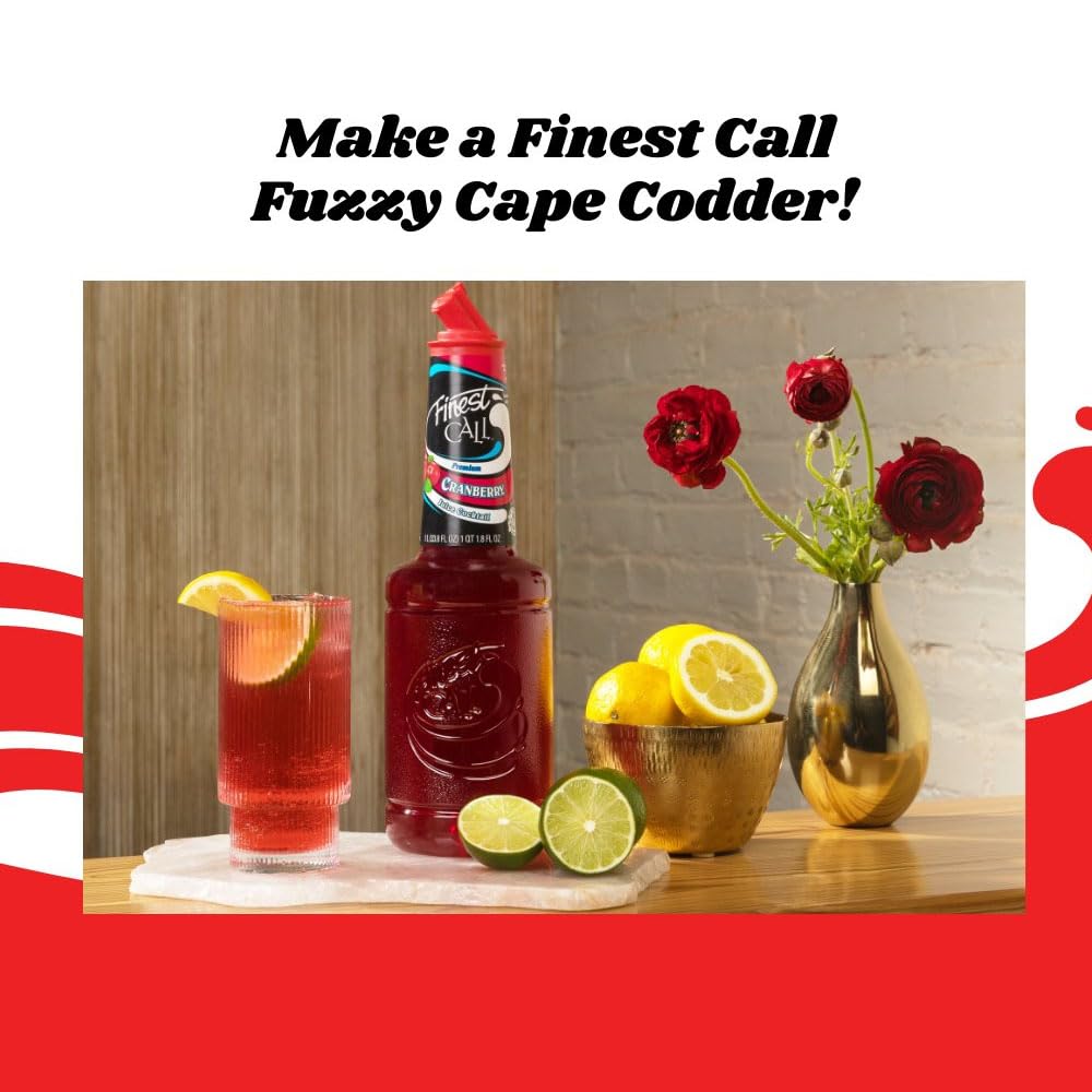 Finest Call Premium Cranberry Juice Cocktail Drink Mix, 1 Liter Bottle (33.8 Fl Oz)