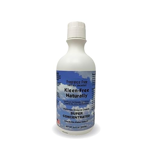Kleen Free Naturally Unscented Concentrate 32 fl oz Enzyme Cleaner, Enzyme Solution and Multi-Purpose Cleaner, Laundry Additive and More