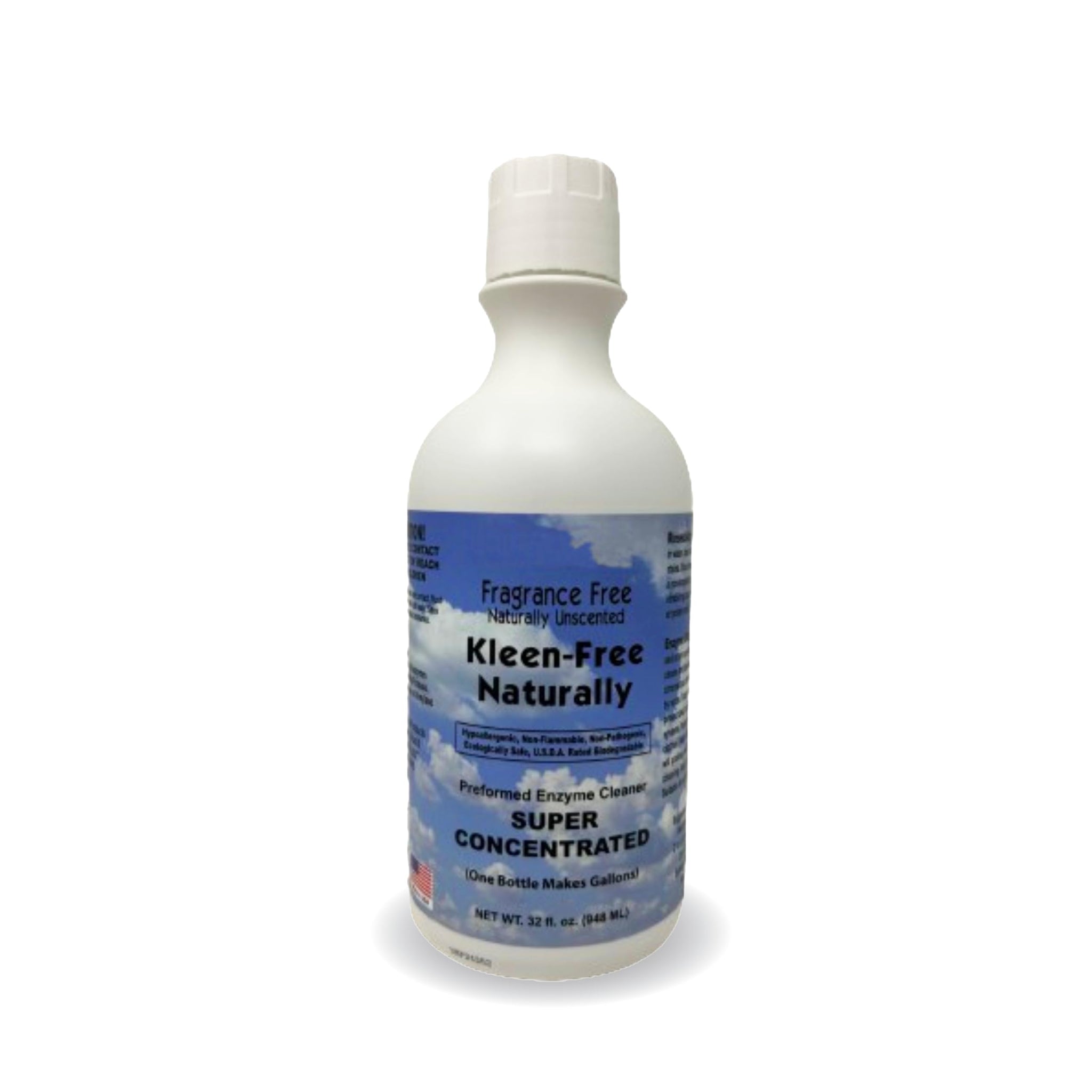 Kleen Free Naturally Unscented Concentrate 32 fl oz Enzyme Cleaner, Enzyme Solution and Multi-Purpose Cleaner, Laundry Additive and More